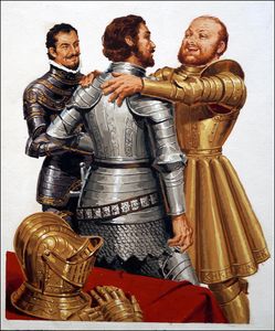 Bayard and his Captors art by Jack Keay