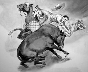 By The Horns art by Angus McBride
