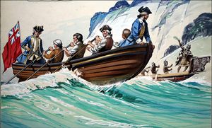 Captain Cook Lands in New Zealand art by Angus McBride