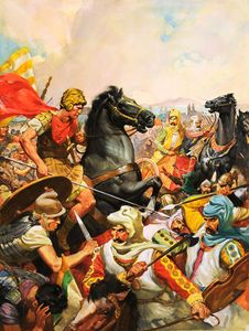 Alexander the Great Riding Bucephalus art by James E McConnell