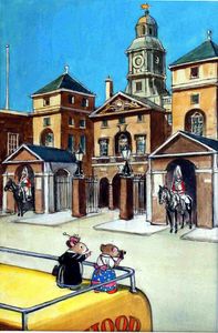 Katie Country Mouse Goes to London: Horse Guards Parade art by Philip Mendoza