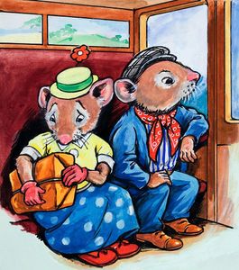 On The Train art by Philip Mendoza