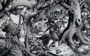 Seventeenth Century Poacher art by Patrick Nicolle