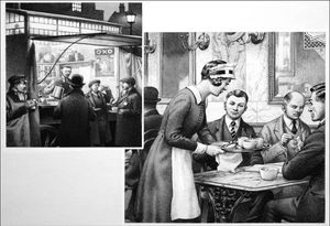 Edwardian Coffee Stall and Teashop art by Patrick Nicolle