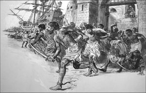 Escape from Barbary Pirates art by Ken Petts