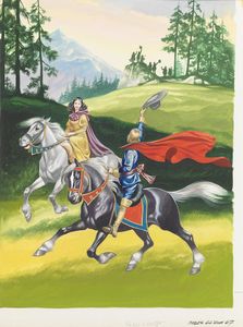 Snow White Rides Away with Her Prince art by Ron Embleton