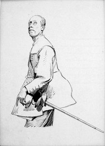 Pen and Ink Portrait of a Roundhead Cavalry Officer art by Fred Roe