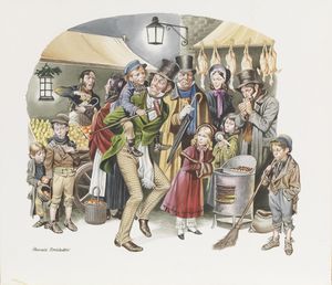 A Christmas Carol: Roast Chestnuts art by Ron Embleton