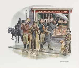 Bleak House - the Band of Street Musicians art by Ron Embleton