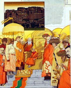 The Court of the Dalai Lama art by Michael Whittlesea