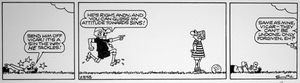 Andy Capp daily strip 7th December 1991 The Vicar is the Referee art by Reg Smythe