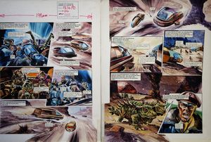 March of The Carapaks from 'Return of The Skorpiads' (TWO pages) art by Gerry Wood