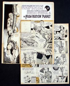 Captain Condor & The Push-Button Planet 030262 (TWO pages) art by Brian Lewis