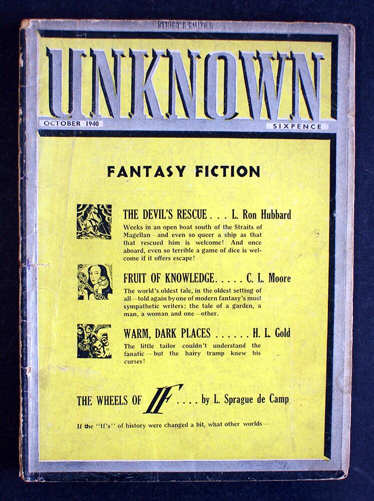Unknown Fantasy Fiction (UK Edition): October 1940 by L. Ron Hubbard, C. L. Moore, H. L. Gold, L. Sprague de Camp