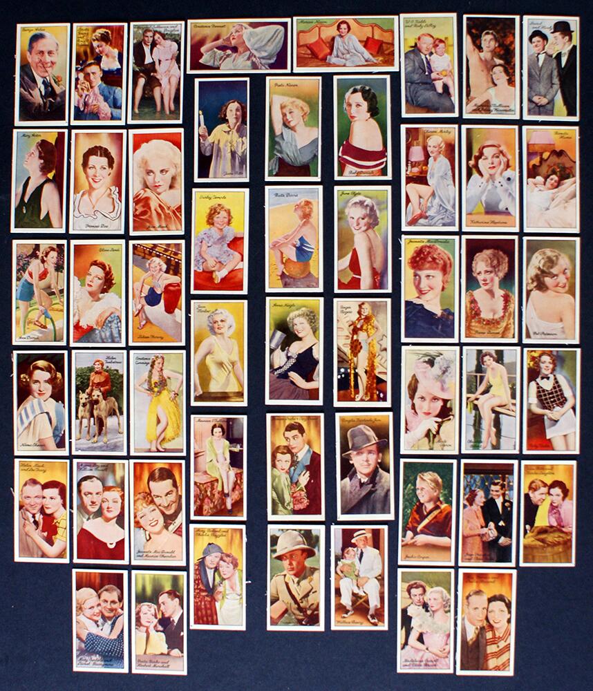 Complete Set of 96 Cigarette Cards: Famous Film Stars