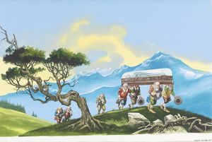 Snow White: The Seven Dwarfs Carry the Bier art by Ron Embleton