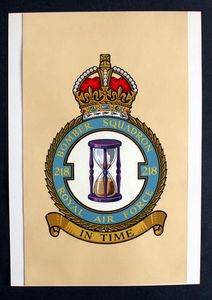 R.A.F. Badge: Bomber Squadron 218 art by 20th Century unidentified artist