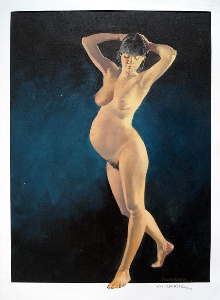 Pregnant Nude art by John M Burns