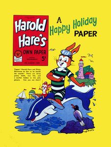 Harold Hare's Happy Holiday Paper cover art art by Hugh McNeill