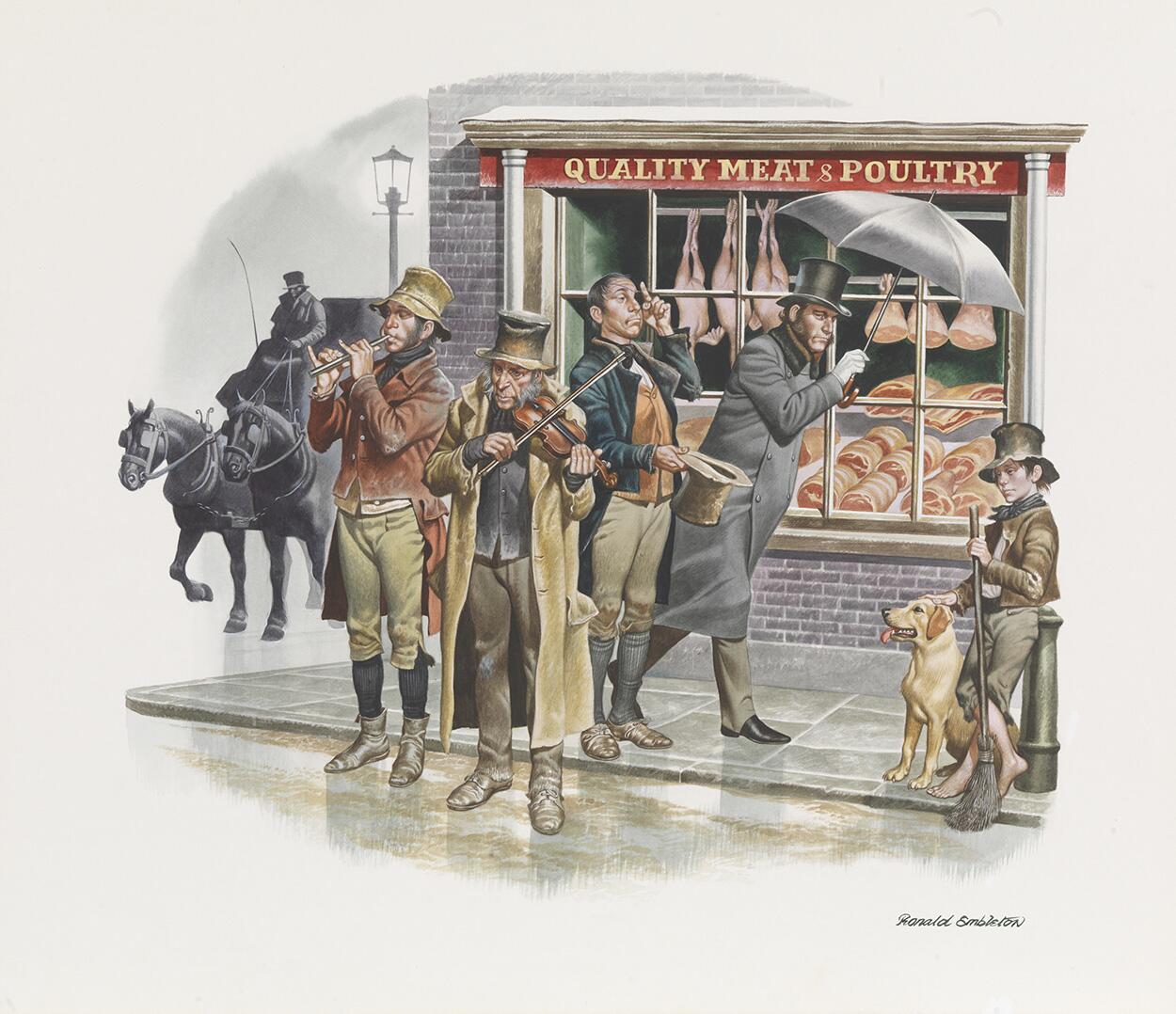 Bleak House - the Band of Street Musicians art by Ron Embleton