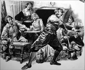d'Artagnan Shows His Skills art by Cecil Doughty