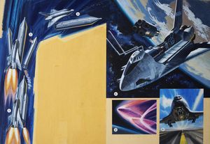 The Piggy-Back Spaceship art by Wilf Hardy