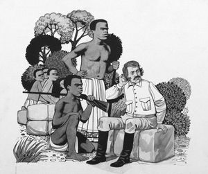 A Light in Darkest Africa - David Livingstone art by Richard Hook