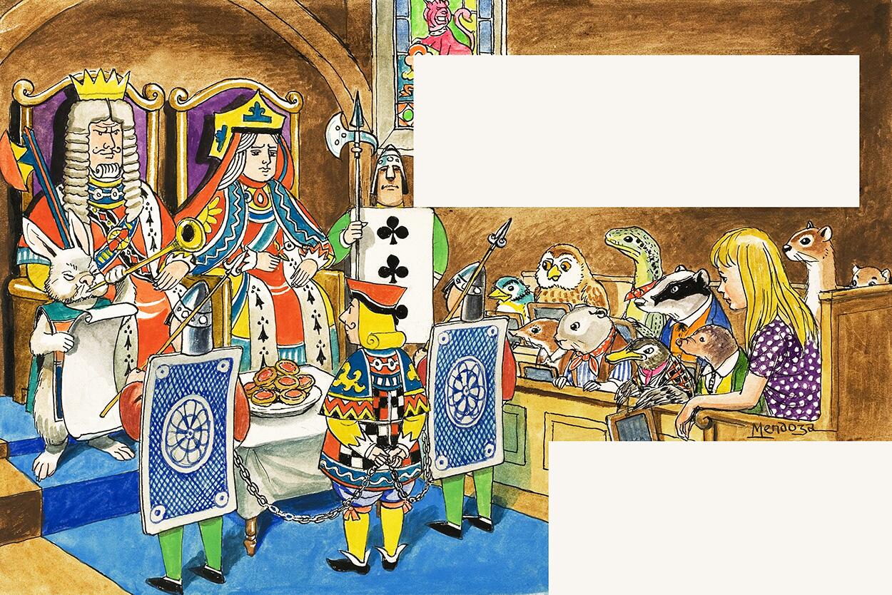 The Trial Starts- Alice in Wonderland 63 art by Philip Mendoza