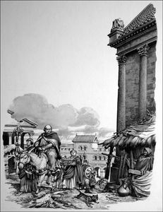 Bishop Mellitus in London art by Patrick Nicolle