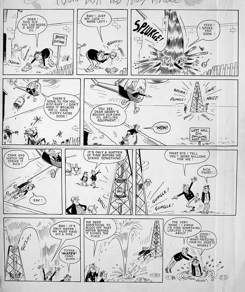 Ivor Lott & Tony Broke - Oil (TWO pages) art by Reg Parlett