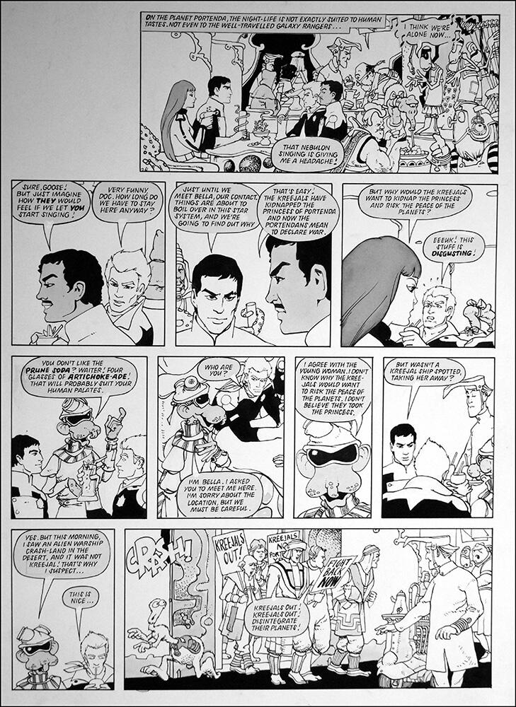 Galaxy Rangers: I Think We're Alone Now (TWO pages) art by Arthur Ranson