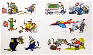 Crazy Crocodiles art by Peter Woolcock