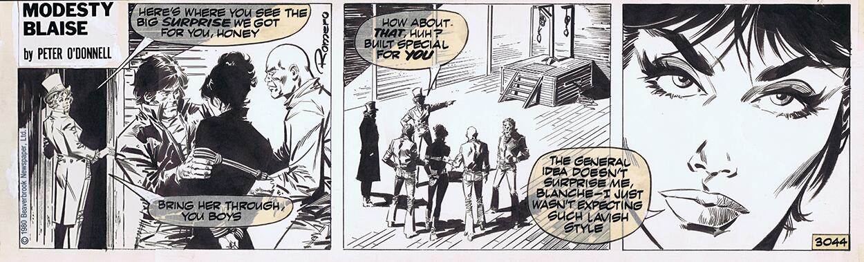 Modesty Blaise daily strip #3044 - Built Special For You! art by Enric Badia Romero