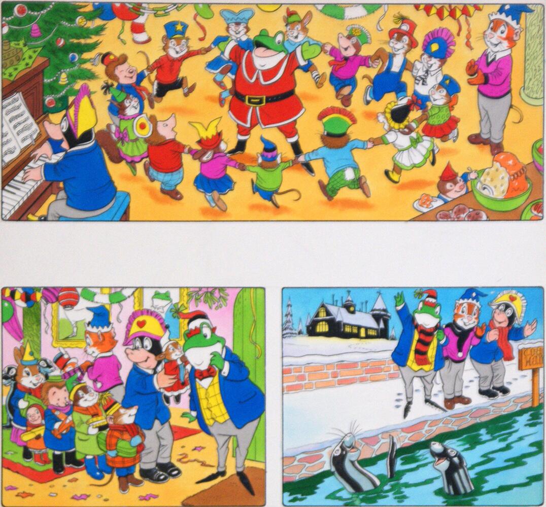Mr Toad as Santa Claus art by Peter Woolcock