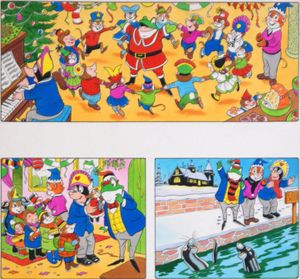 Mr Toad as Santa Claus art by Peter Woolcock