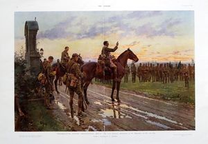 The Munsters At Rue du Bois (original page from The Sphere 1916) art by Fortunino Matania