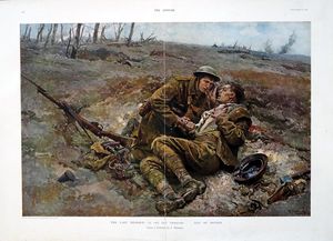 The Last Message (original page from The Sphere 1917) art by Fortunino Matania