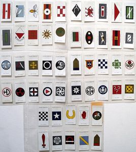 Complete Set of 50 'Army Corps and Divisional Signs: 1914 - 1918 (#1 - #50)' John Player & Sons Cigarette Cards (1924)