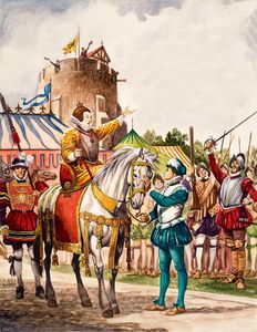 Queen Elizabeth I Delivers Her Armada Speech art by Peter Jackson