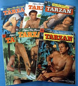 Collection of 6 Dell Tarzan comics by Edgar Rice Burroughs
