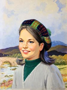 Scottish Lassie art by Roger Hall
