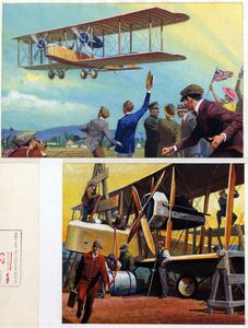 Alcock and Brown Transatlantic flight art by Severino Baraldi