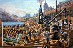 The Worlds First Underground Railway art by Harry Green