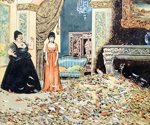 The Donkey Skin: A Room Full Of Feathers art by Jesus Blasco