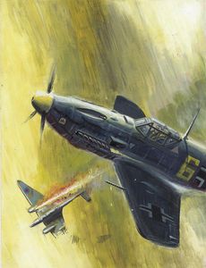Air Ace Picture Library cover #62  'Direct Hit' art by Graham Coton