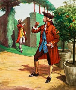 Mozart Eating an Illicit Orange art by Ralph Bruce