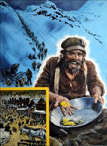 Panning for Gold during the Klondike Gold Rush art by Graham Coton