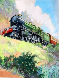 Great Western Steam Engine art by Geoffrey Day