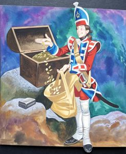 Three Soldiers: Counting The Loot art by Ron Embleton