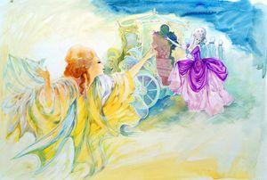 Cinderella - The Fairy Godmother Sends Cinderella Off art by Gwen Green